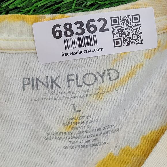 Pink-Floyd Cropped Shirt Womens Large 22x17 Yellow White - Picture 8 of 11